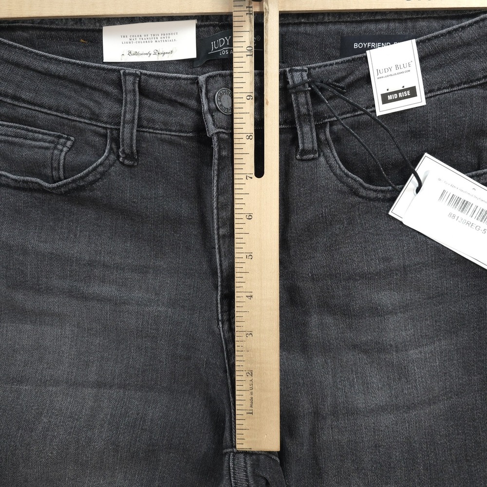 Judy Blue Jeans Womens 5/27 Black Boyfriend Mid Rise Relaxed Stretch Denim NEW - Picture 6 of 14